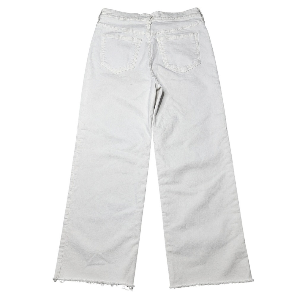 J Crew Slim Wide Leg Jeans Winter White Wash Raw Hem Jeans Minimalist Preppy 29 - Picture 4 of 10